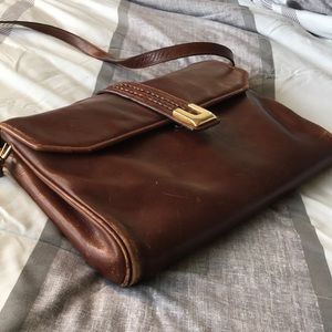 Vintage leather laptop bag